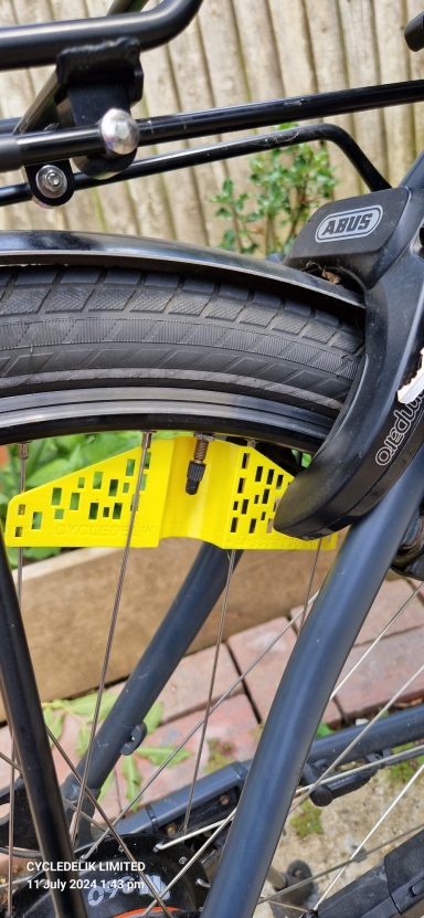 CYCLEDELIK Valve Guard Protection for ebikes and cargobikes with frame locks